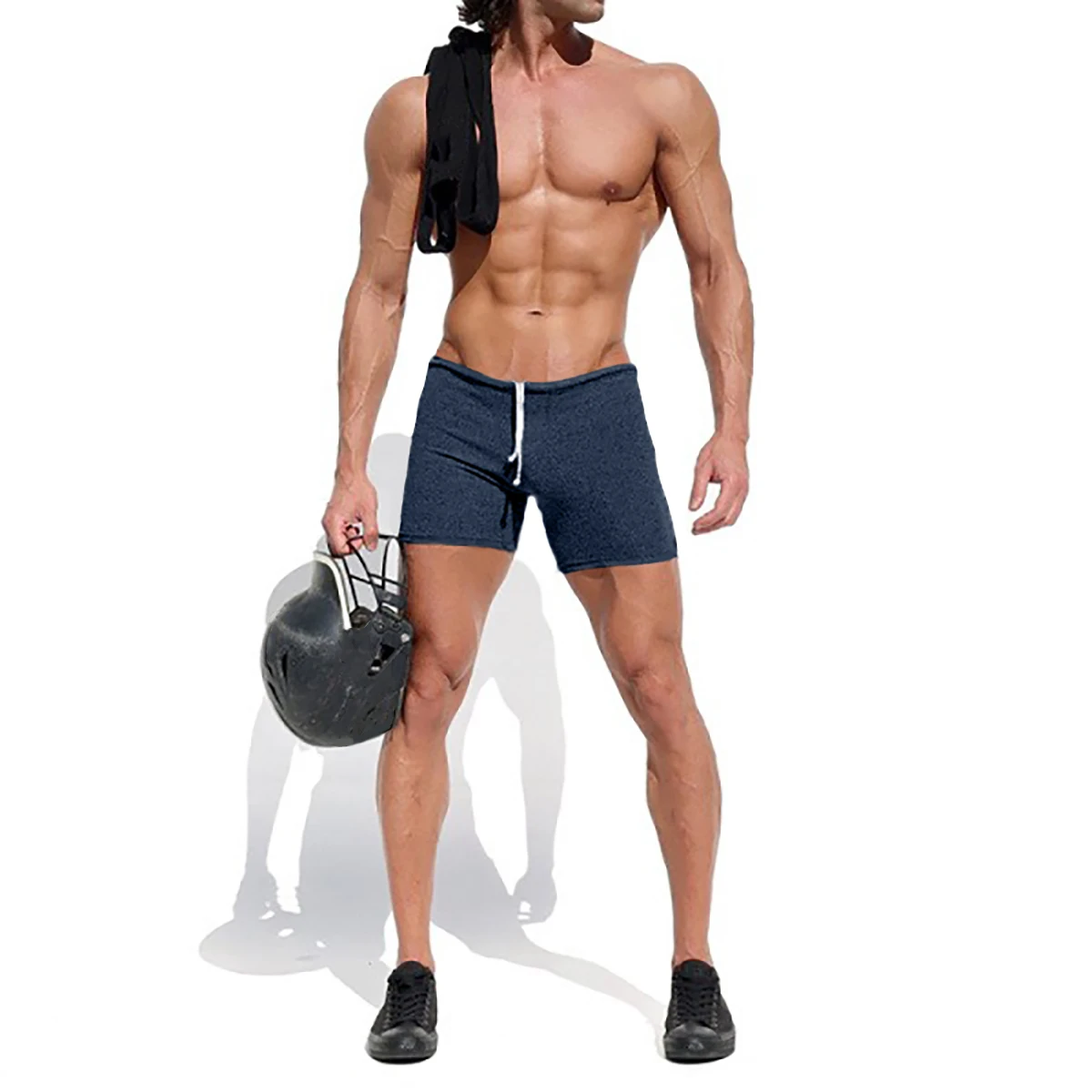 Summer Men's Shorts Casual Breathable Drawstring Shorts Solid-color  Running And Sports Shorts Surfing Beach Vacation 2025 New image 5