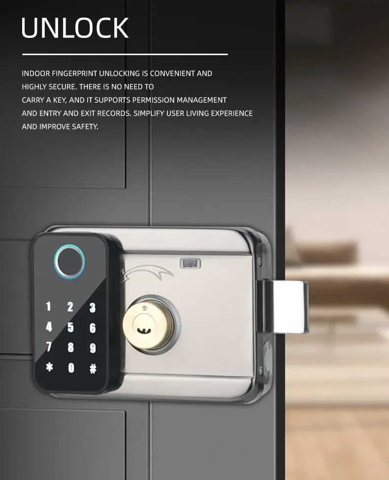 TYSH Tuya Smart WiFi Remote Lock مقاوم للماء قفل حماية الأمن الإلكتروني الرقمي مع الوصول إلى بصمات الأصابع للاستخدام المنزلي أو الفندقي