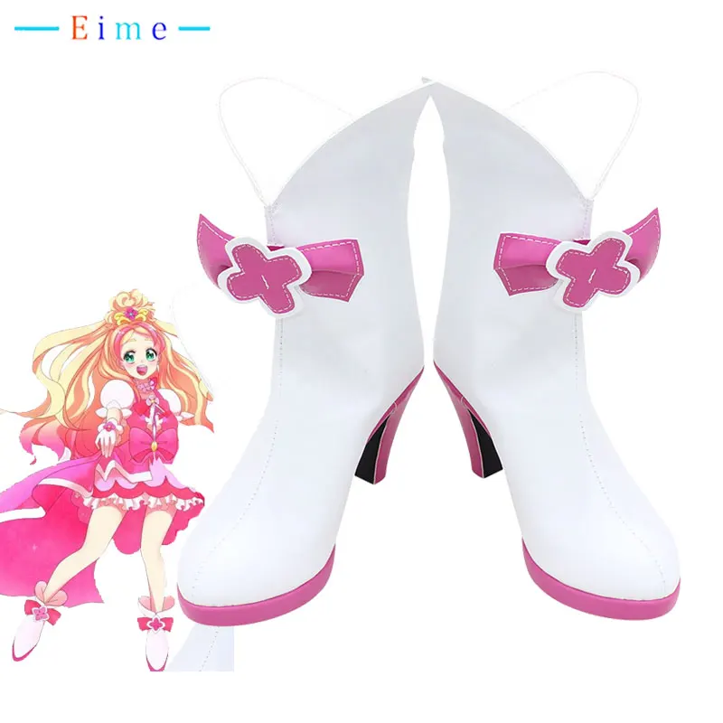 

KiraKira Cure Flora Cosplay Shoes Halloween Carnival Boots PU Leather Shoes Cosplay Prop Custom Made