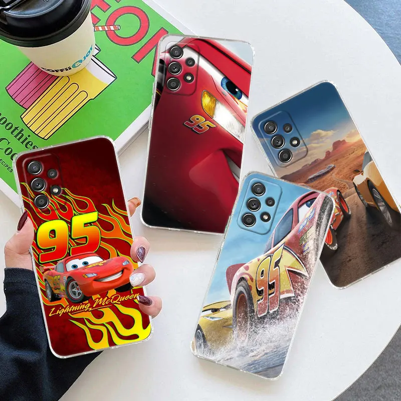 

Clear Case For Samsung Galaxy A57 A37 A56 5G A36 A55 A54 A35 A26 A07 A17 A16 A06 A34 A15 Cover Cartoon 95 Lightning McQueen Cars