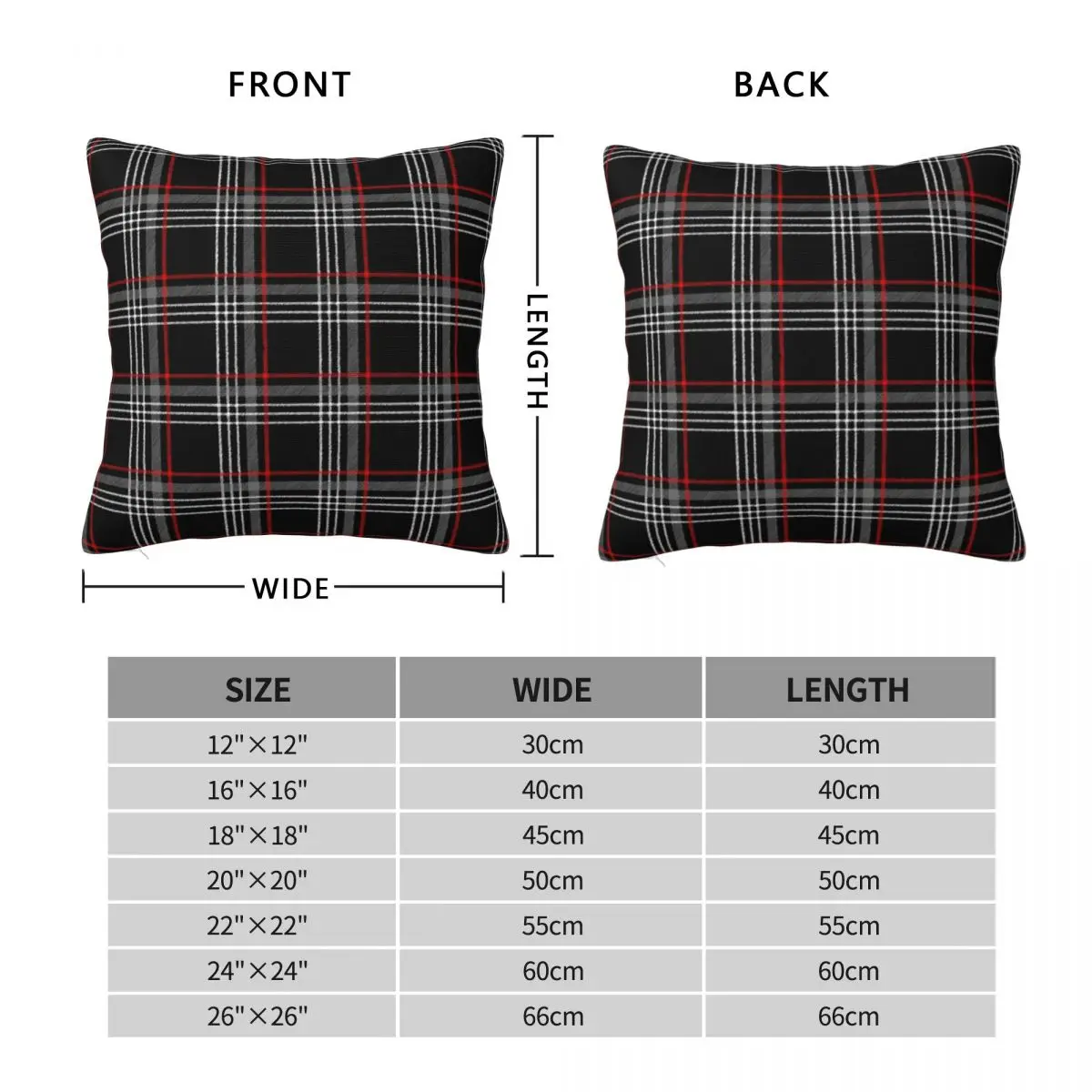 GTI Tartan Square Pillowcase Polyester Pillow Cover Velvet Cushion Decor Comfort Throw Pillow For Home Bedroom