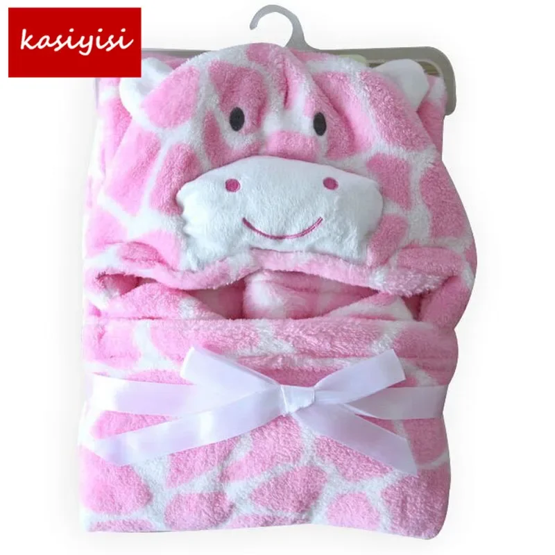 Hooded Animal Baby Blanket Newborn Baby Bath Towel baby Bathrobe Cloak Lovely Soft Sleeping