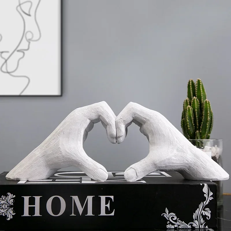 Nordic Living Room Desktop Love Gesture Resin Sculpture Art Home Decoration Accessories Wedding Decoration Aesthetics Figurines