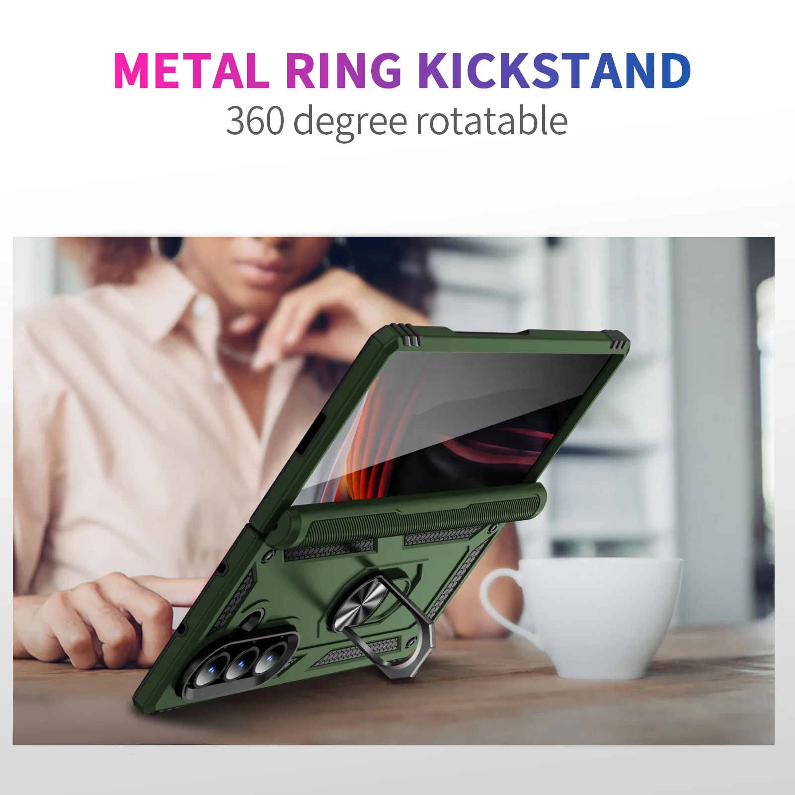 Amor Stoßfeste Hülle für Samsung Galaxy Z Fold 8 Ultra 7 6 5 Harte Ringhalter-Handyhülle mit Scharnierschutz – Detail 10