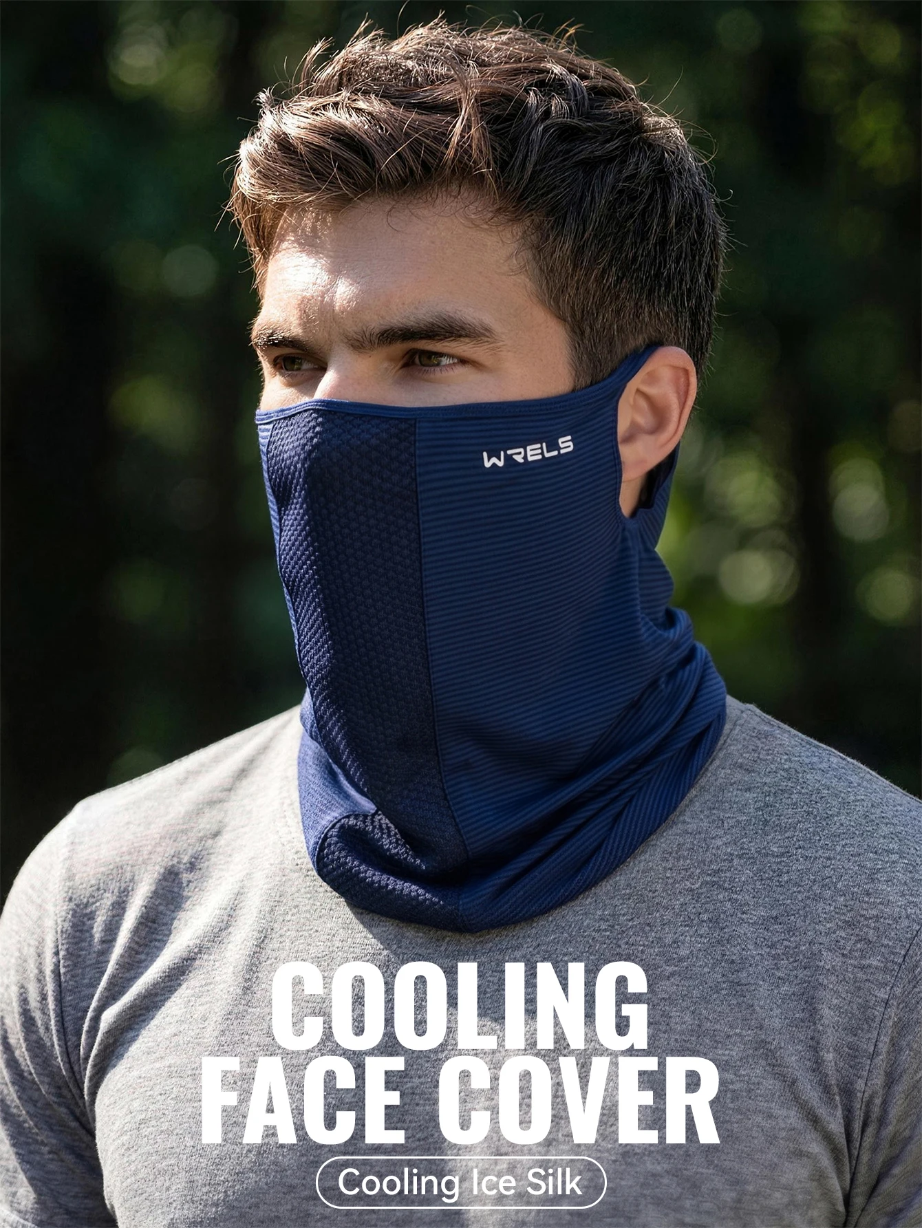 WRELS Nackenwärmer UV-Schutz Gesichtsmaske UPF 50+ Kühlender Ohrschal mit Haken Bandana Sommer Radfahren Angeln Outdoor Taktische Maske – Detail 1