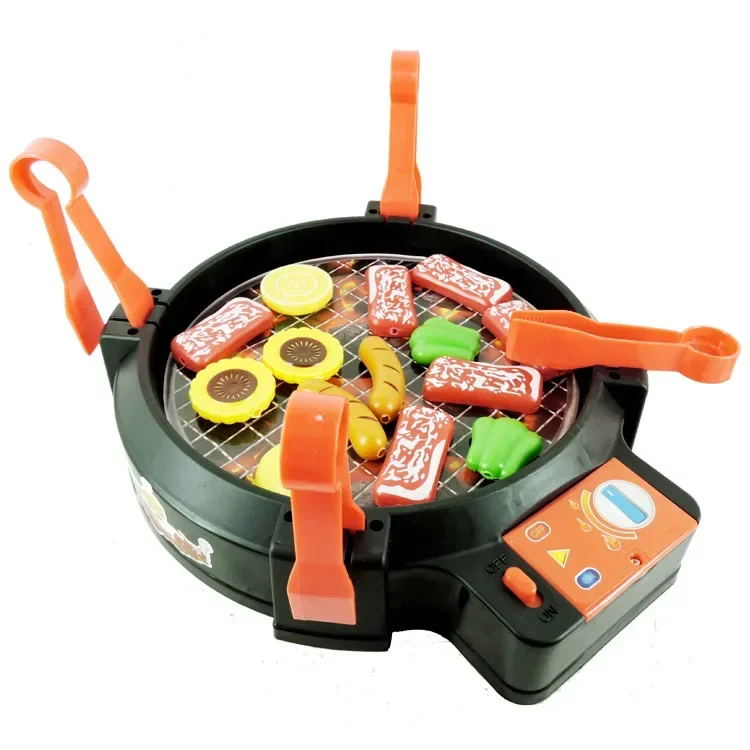 

[Funny] Play house toy Electric music barbecue toy sound BBQ kitchen food sets family parent-child interactive funny cooking Toy