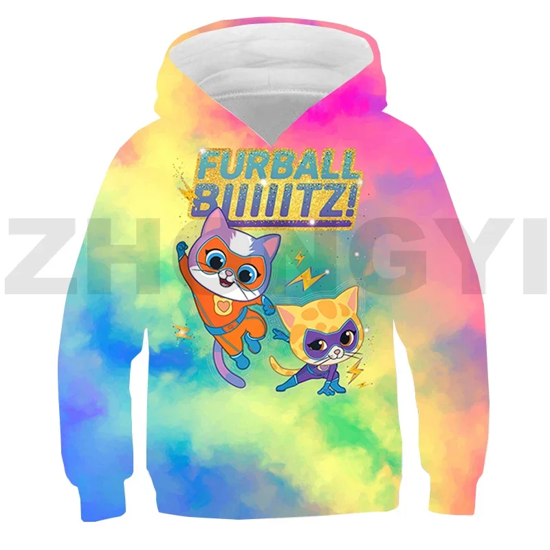 

Cartoon Printing SuperKitties 3D Hoodie Spring Autumn Clothing Cute Animal Cat Pullovers Tie-dye Lounge Wear Outerwear Sudaderas