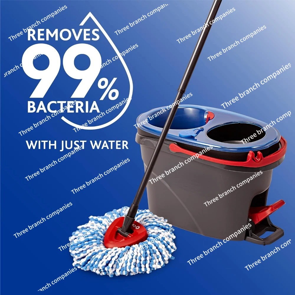 Microfiber Spin Mop & Bucket Floor Cleaning System with 3 Extra Refills, Grey