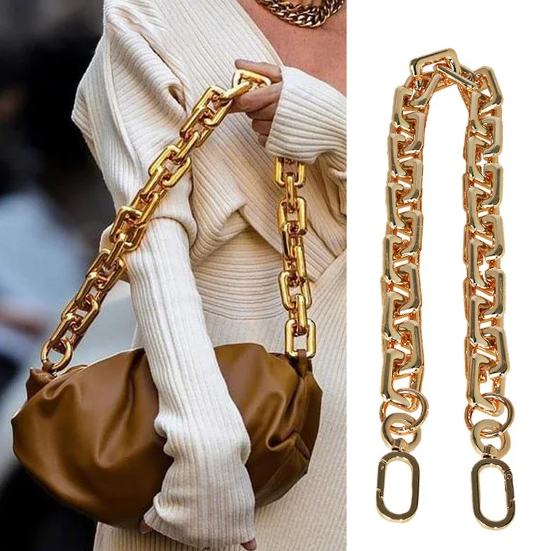 40/60cm Golden Acrylic Purse Chain Strap Handbag Handles Diy Purse Replacement Chain For Shoulder Bag Strap Bag Accessories