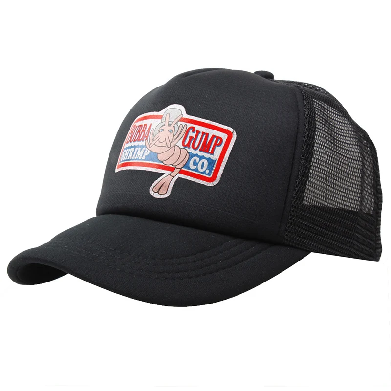 1994 Forrest Gump Men Women Baseball Cap Cotton Fashion Bubba Gump Shrimp Print Snapback Mesh Summer Sun Visor Hat Hot Sale H057