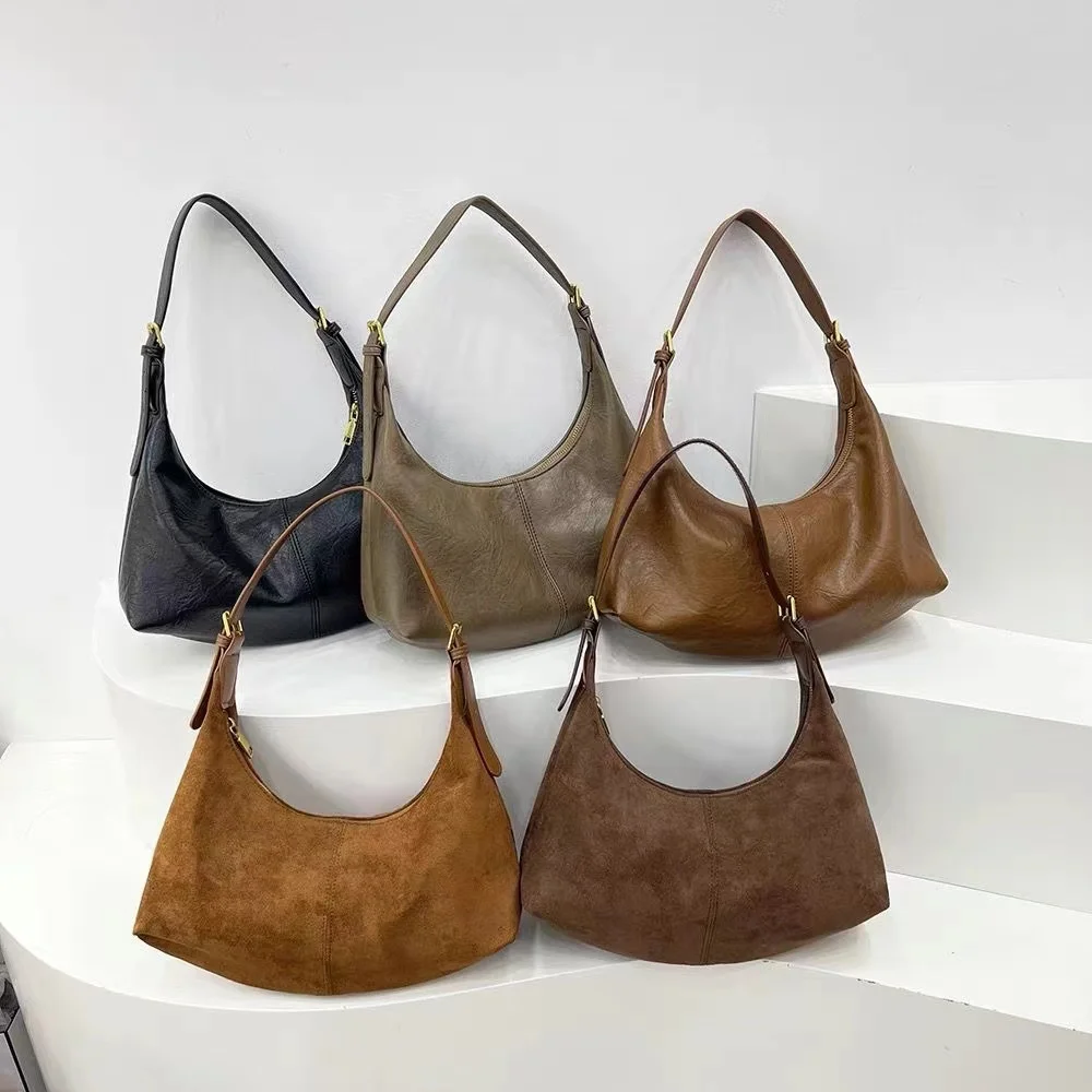 

Vintage PU Leather Shoulder Bag for Women Soft Tote Bag Shopper Commuter Underarm Bag Bolso Mujer Fashion Large Capacity Handbag