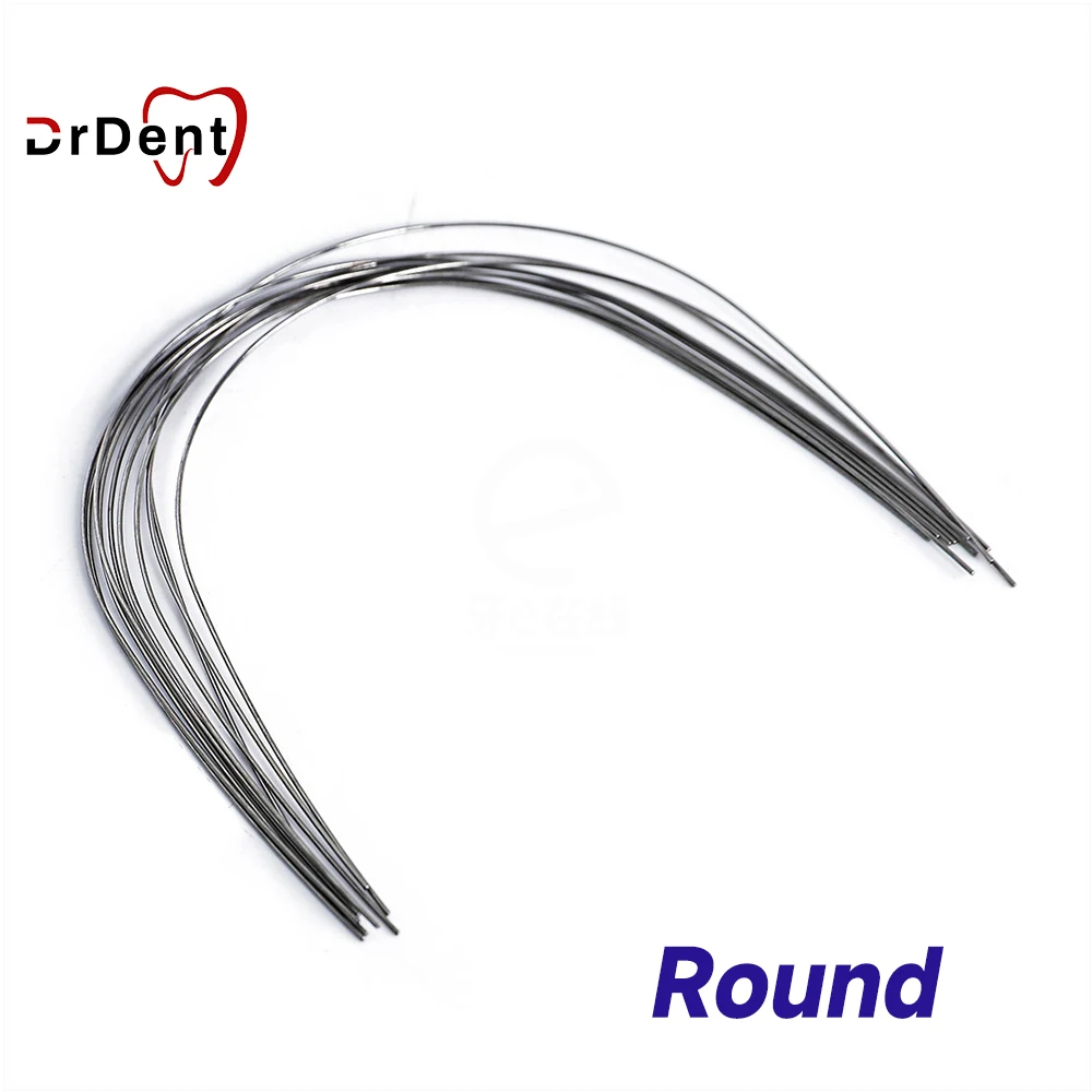 NiTi Arch Wire Brackets 10Pcs/Bag Orthodontics Brackets Ovoid Rectangular Shape Archwire for Braces Dental Super Elastic