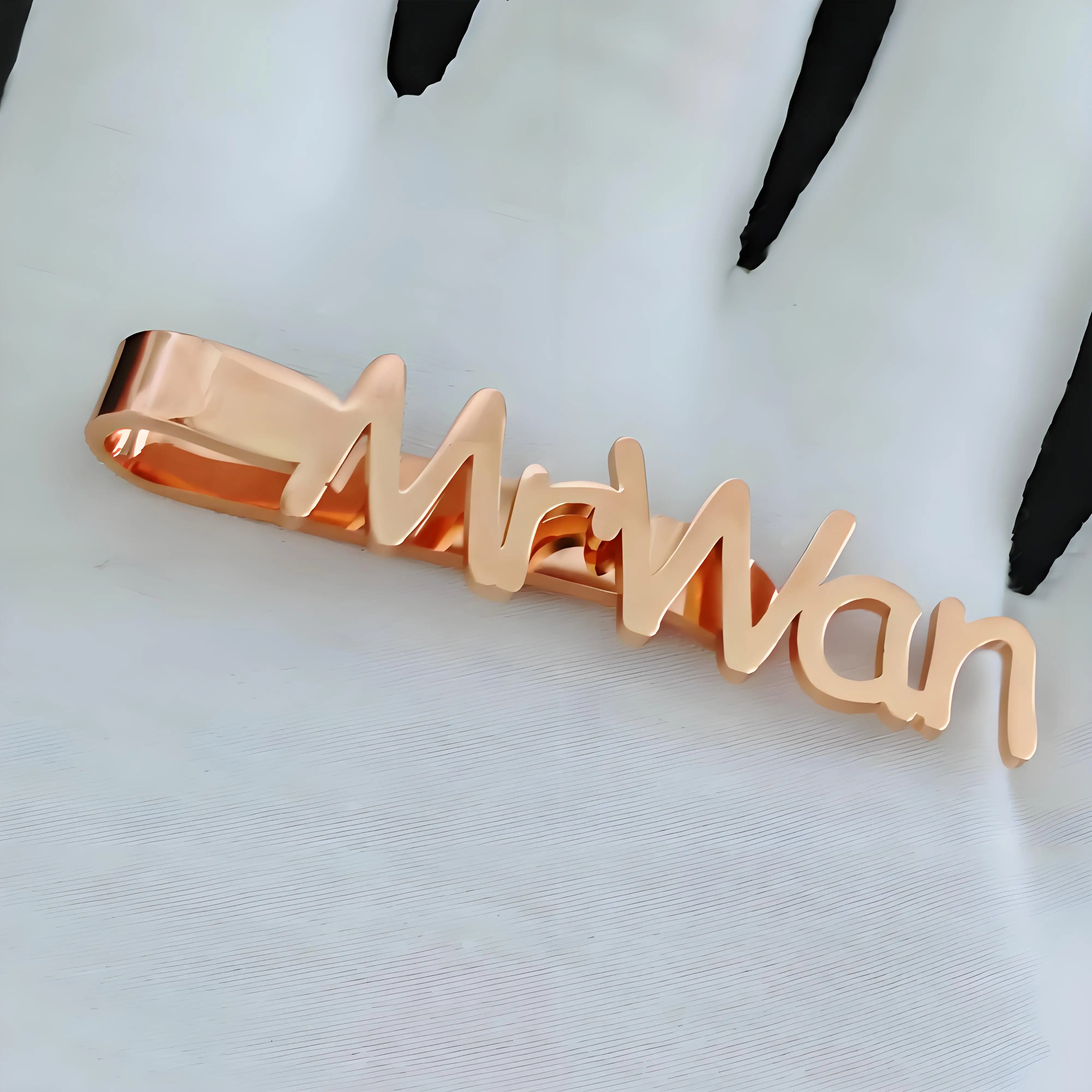 

Заказной зажим для галстука из нержавеющей стали с именем, персонализированная рукописная надпись - стильный мужской зажим для галстука, доступен в золотом/серебряном/розовом золоте.