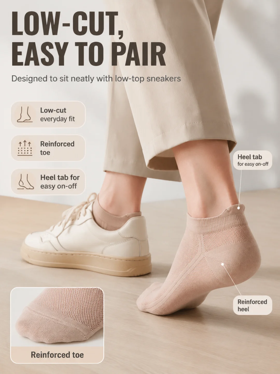 1/7/14 Pairs of Men's Cotton Socks, Short Socks, Invisible Socks, White/Black, Thin Summer Low-Cut Socks, Ankle Socks, Soft and Breathable, Suitable for Business Casual, Home Sports, College Style and Other Occasions view 6