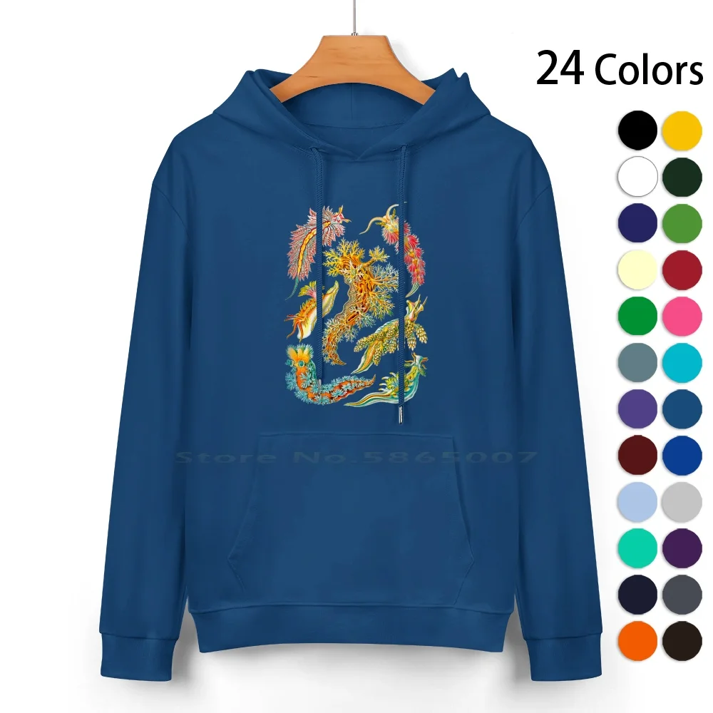 

Ernst Haeckel Nudibranch Sea Slugs Pure Cotton Hoodie Sweater 24 Colors Ernst Haeckel Vintage Drawing Mother Nature Science