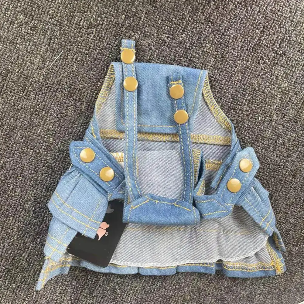 Pet Denim Jumpsuit Solid Color Cosplay Anti-fade Pet Jean Overalls Strap Dress Clothes For Teddy Small Dogs Chihuahua Yorkshire