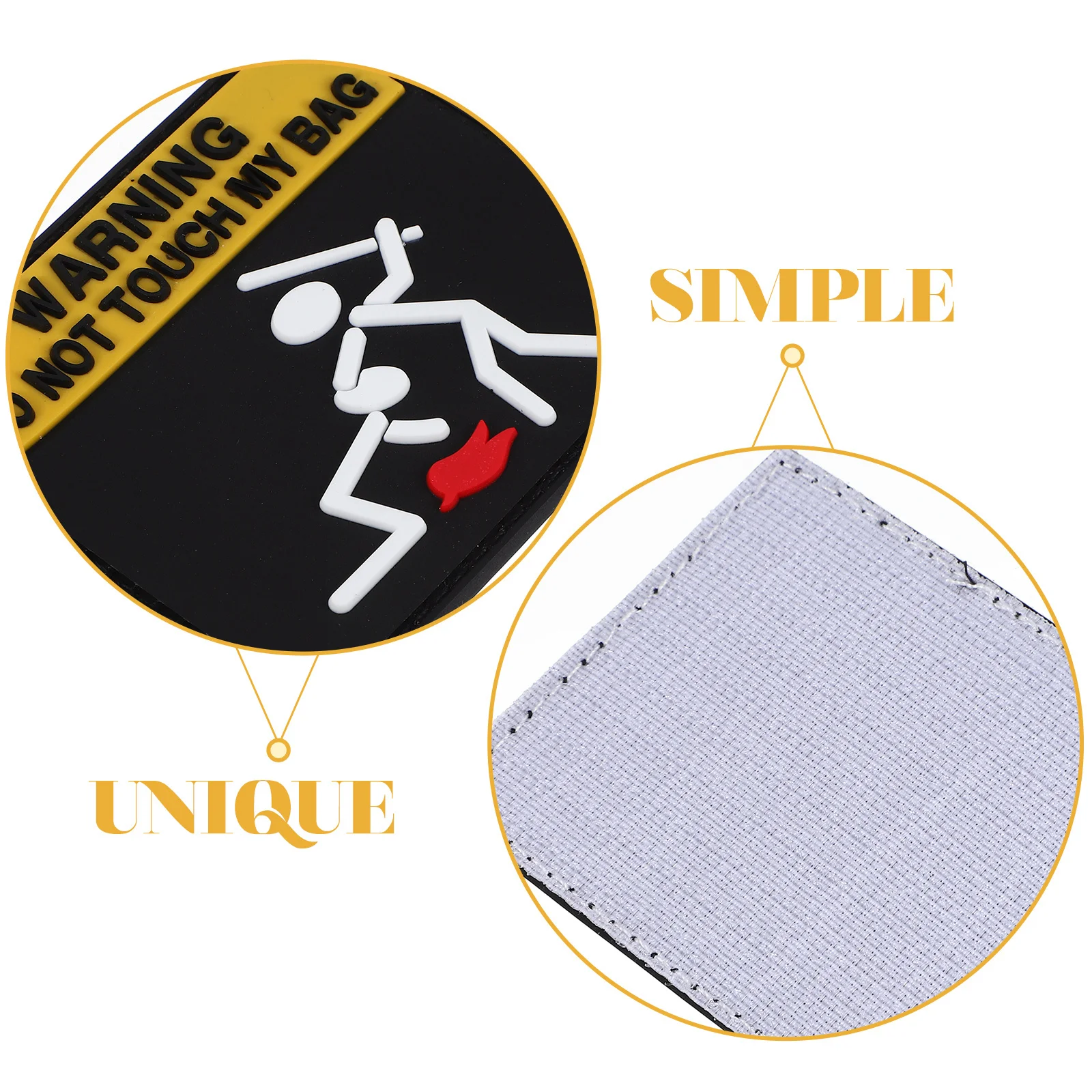 

Sticky Caution Patch Embroidered Warning Slogan Clothing Patch DIY Decor Unique Design Durable Practical Patches