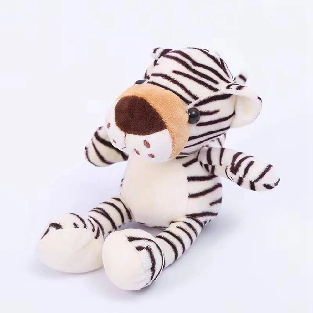 25CM Kawaii Forest Animal Plush Toy With Sucker Cup Spotted Stripe Pattern Tiger Lion Deer Leopard Doll Festive Gifts  Children