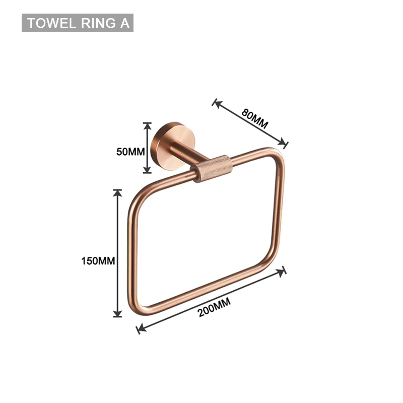 Geborsteld Rose Goud Roestvrij Staal Badkamer Hardware Set Handdoekenrek Kapstok Handdoekstang Toiletrolhouder Zeepbakje Accessoires