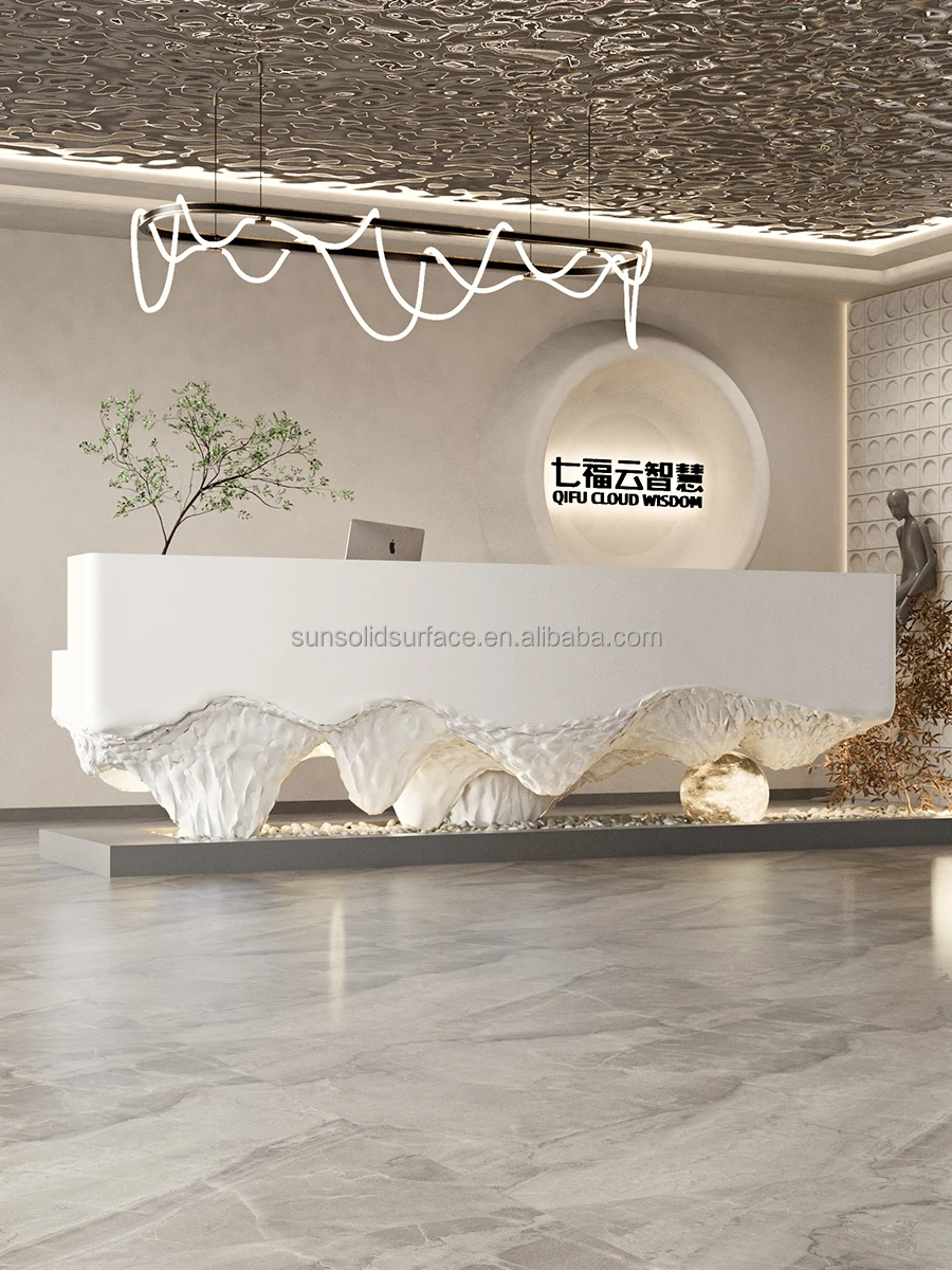 Customized.LED Fantastic Shape Reception Counter Reception Desk l Shaped Reception Desk for Office Beauty Salon