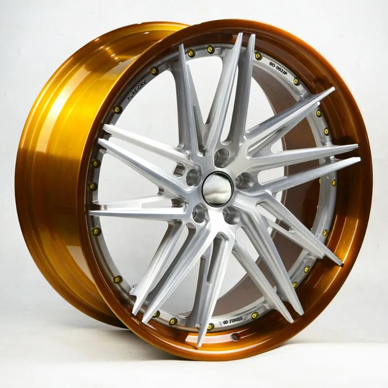 

2-piece forged wheel 22x9 20x10 bronze rim, brushed clear center piece