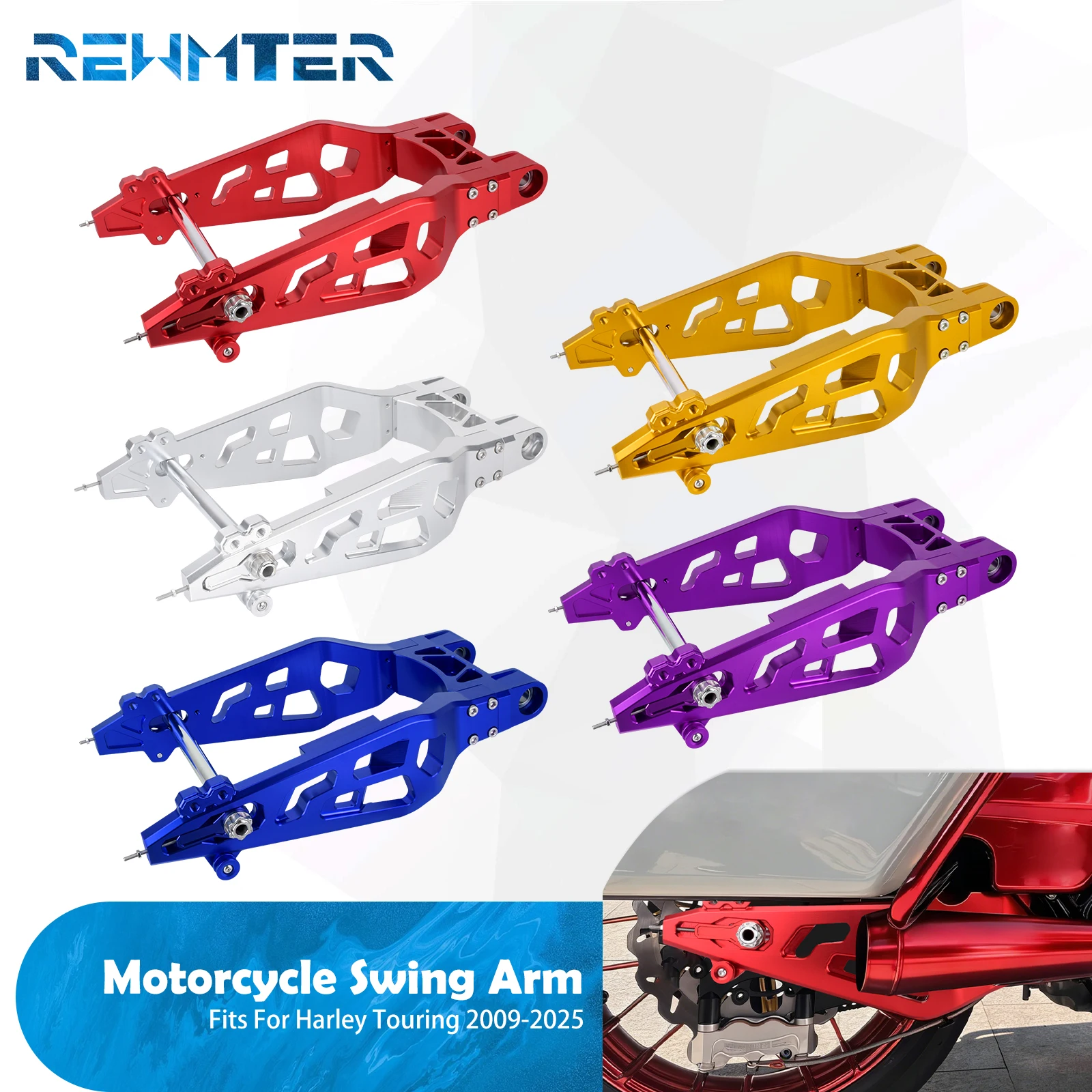 Motorcycle Swing Arm Rear Wheel Fork Stand Swingarm Aluminum For Harley Touring Road King Electra Road Street Glide 2009-2025