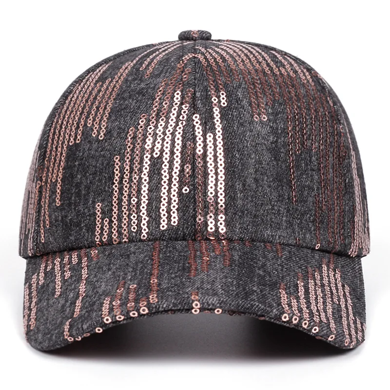 Popular hats, casual and versatile, Korean-style baseball caps, trendy sequin baseball caps for outdoor sports