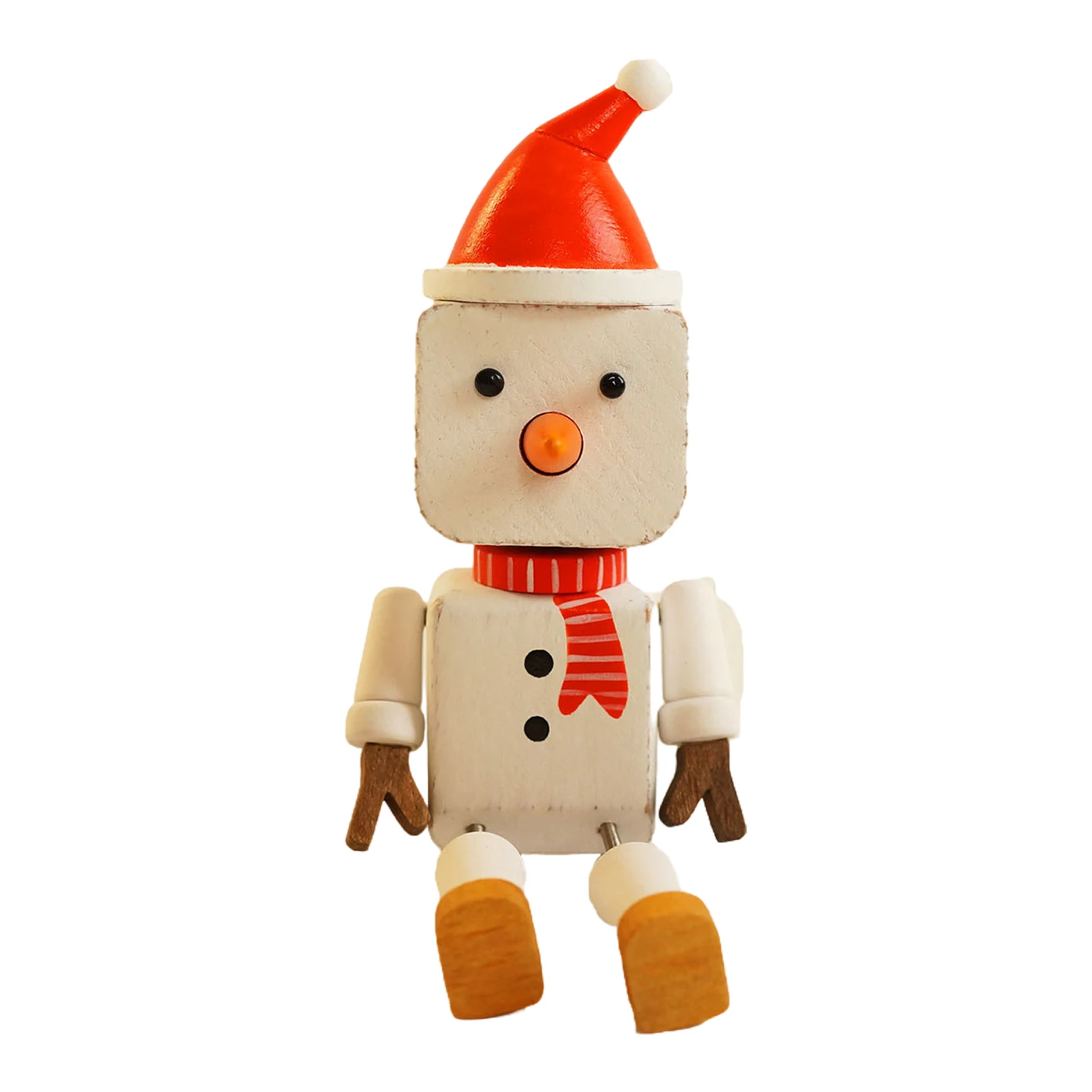 Swinging Dashboard Wooden Man Ornament Shake Santa Figurine Handmade Wood Rotatable Creates Christmas Scenes Decor