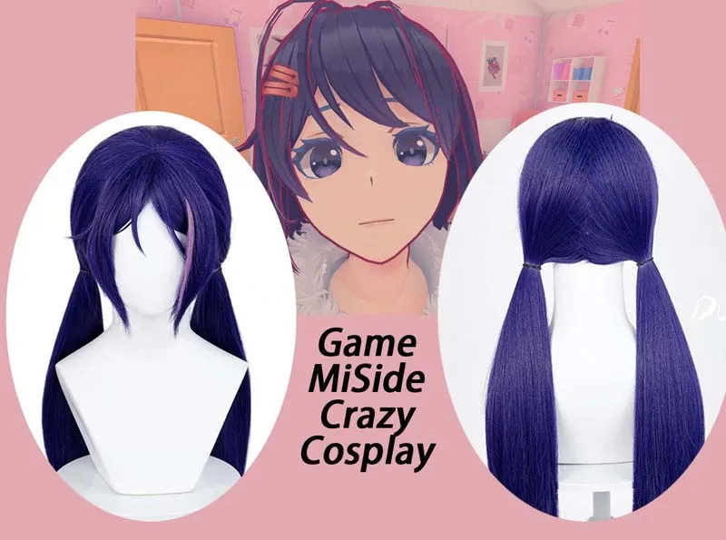 

Game MiSide Crazy Cosplay Wig Mita Anime Cosplay Wig Heat Resistant Synthetic Hair Costumized
