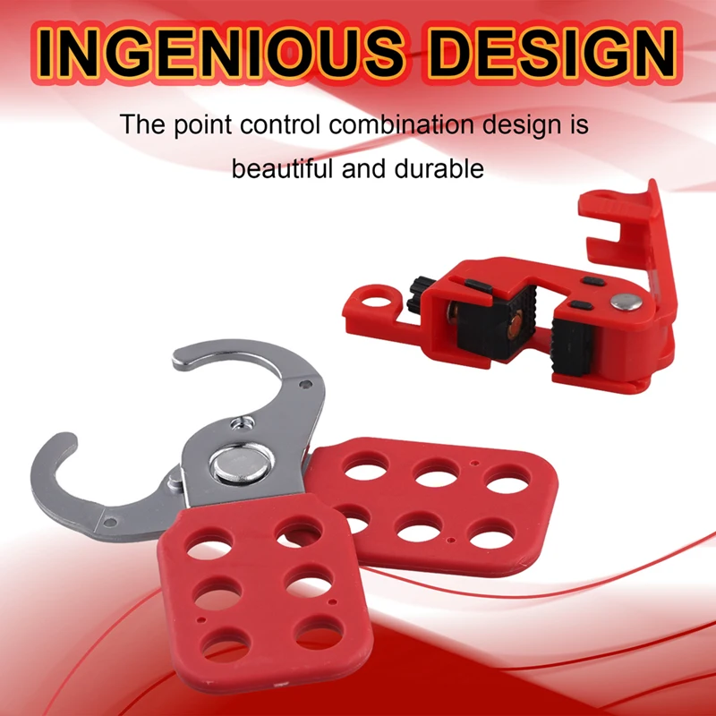 Circuit Breaker Lockout, Tagout Breaker Box Lock For Standard Single And Double Toggles,1Inch Jaw Steel Lockout Hasp