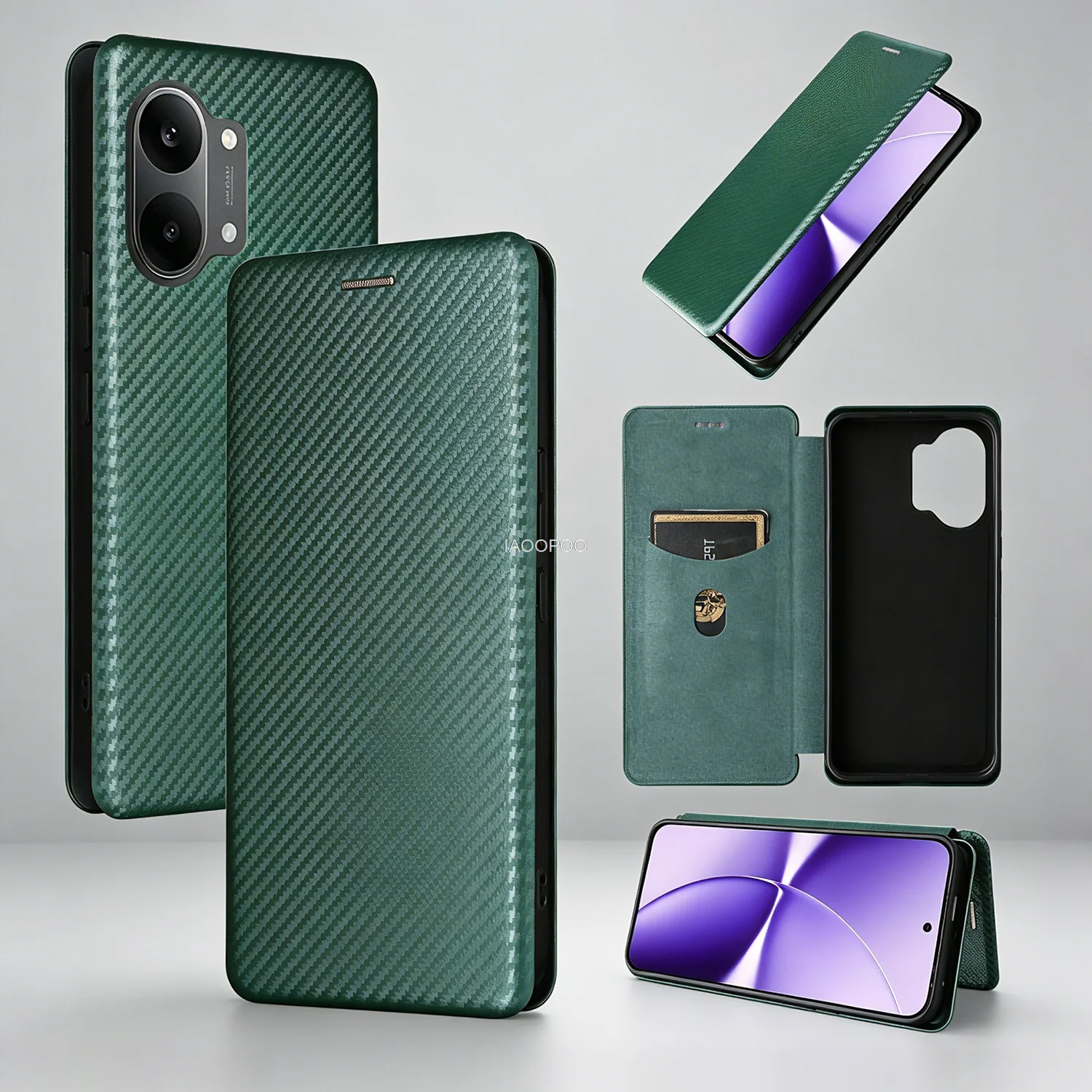 Magnetic Close Carbon fiber Flip Cover Leather Wallet Book Case For POCO F6 F7 F8 Ultra F8 Pro X6 X7 X8 Pro Max