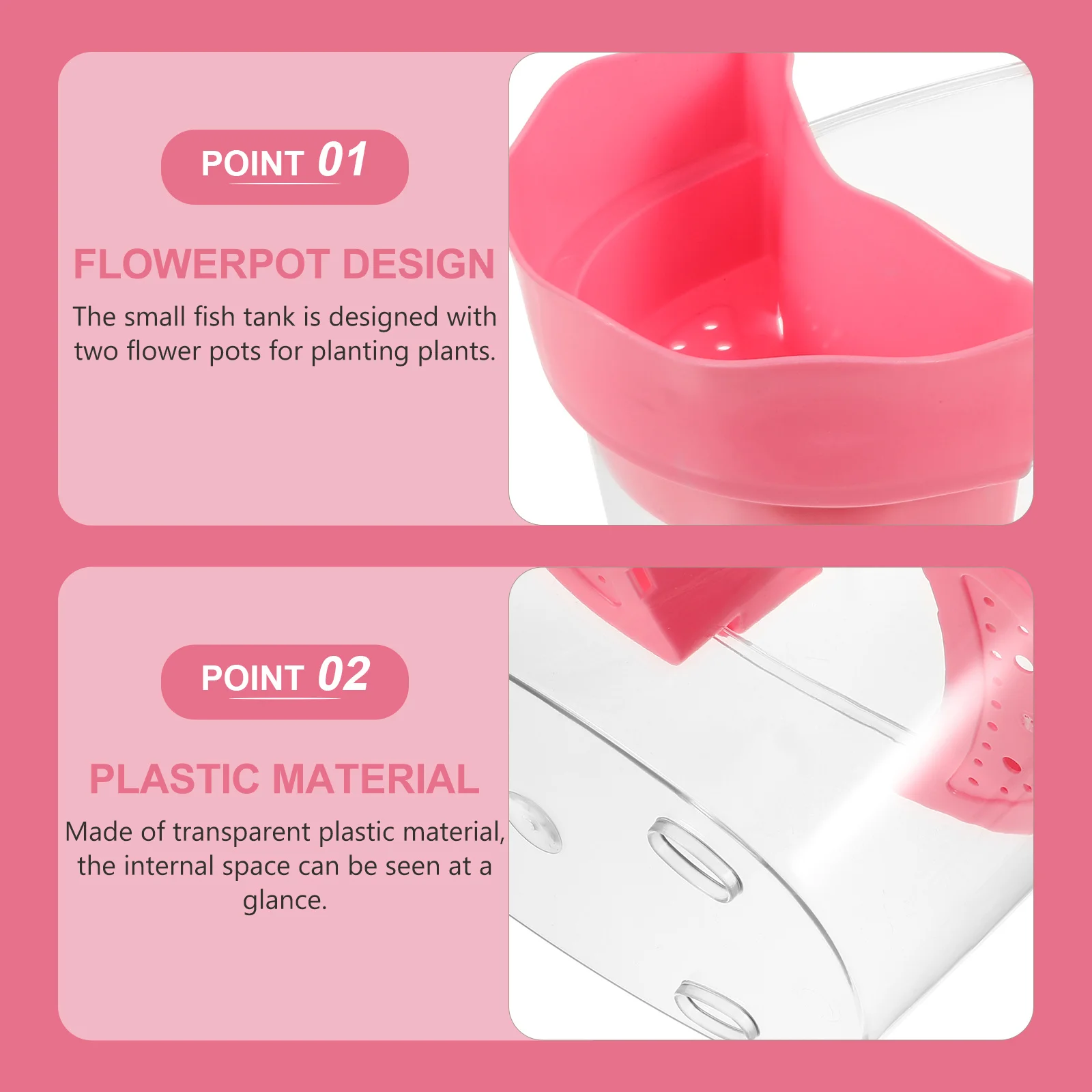 

Desktop Fish Tank Transparent Plastic Aquarium For Betta Goldfish Turtle Mini Tabletop Decor Rimless Clear Tank Shrimp Fish Bowl