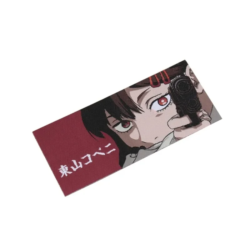Chainsaw Man Anime Patch Higashiyama Little Red Woven Label Patches Demon Hunter Hook and Loop Tactical Military Backpack Badges