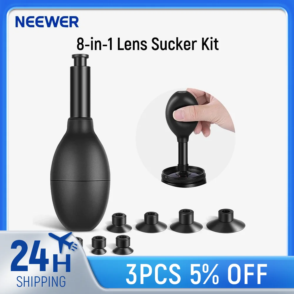 Neewer 8-In-1 Lens Sucker Kit，IC Pick Up Vacuum Suction Pen with 7 Interchangeable Suction Cups Lens Repair Tool for Lens Repair