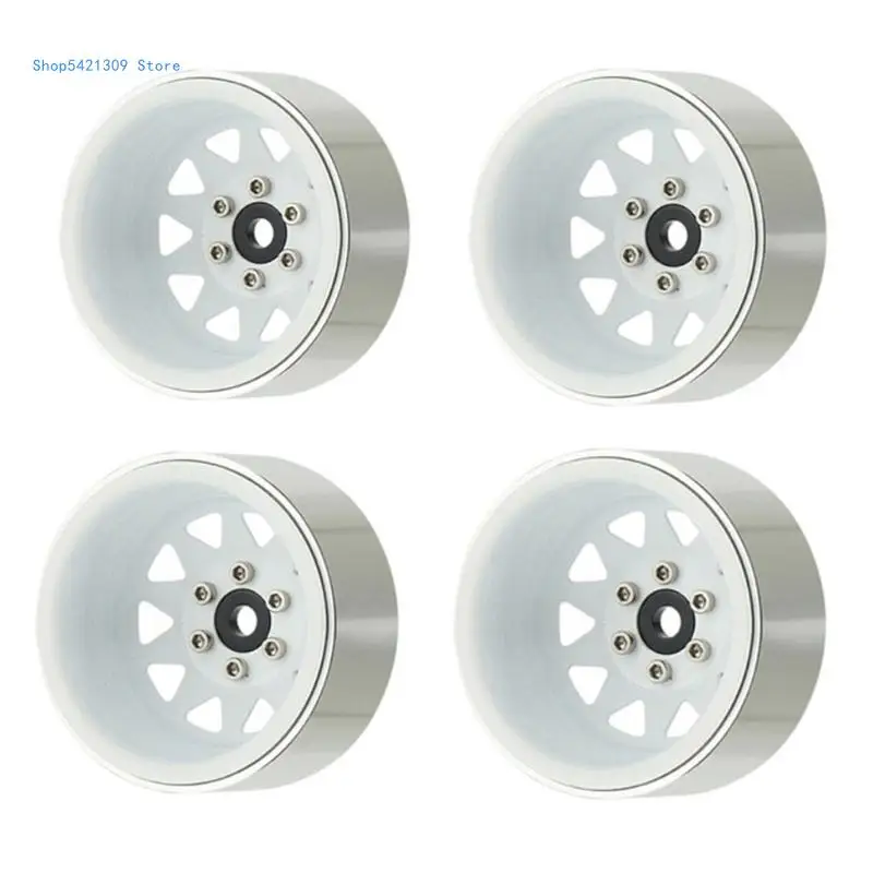 1.9’’ Beadlock Wheel Rims Metal Wheel Hubs Wheel Rims Set of 4PCS for 1:10 Remote Control Play Vehicle Crawl Car