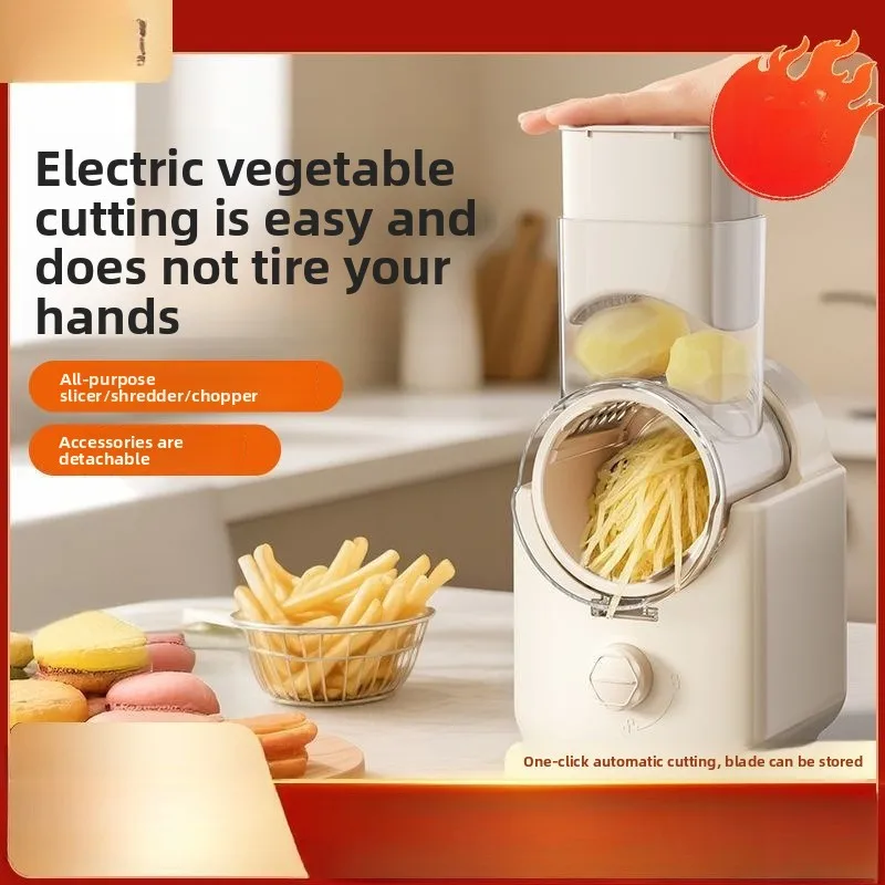 Multifunctional Automatic Vegetable Cutter Kitchen Roller Electric Vegetable Cutter Vegetable  Wiping and Planing Tool