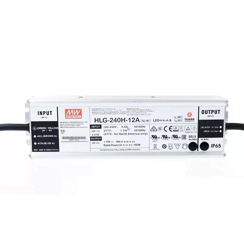 Imagem -02 - Mean Well Impermeável Led Power Supply Hlg240h 12a 12b 24 36 48 a b Hlg-240h-24a Hlg-240h-24b 240w