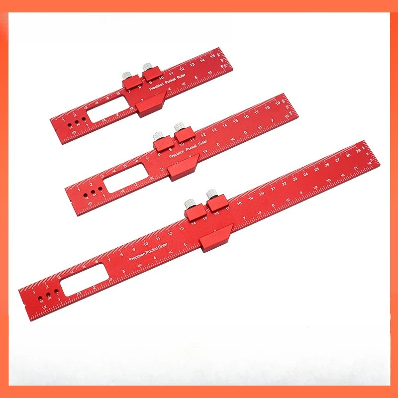 Woodworking Aluminum Alloy Scribing Ruler Marking Gauge Precision Measurement Multi Function Marking Tool Caliper Height Scale