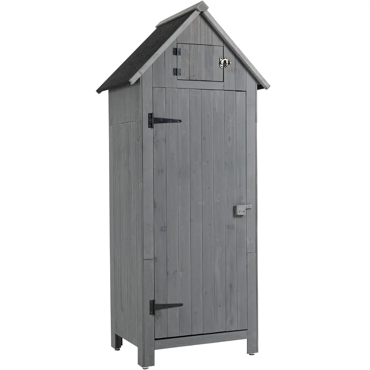 Outdoor Wooden Storage Shed Waterproof Garden Tool Cabinet with Shelves & Latch Patio Organizer, Customized