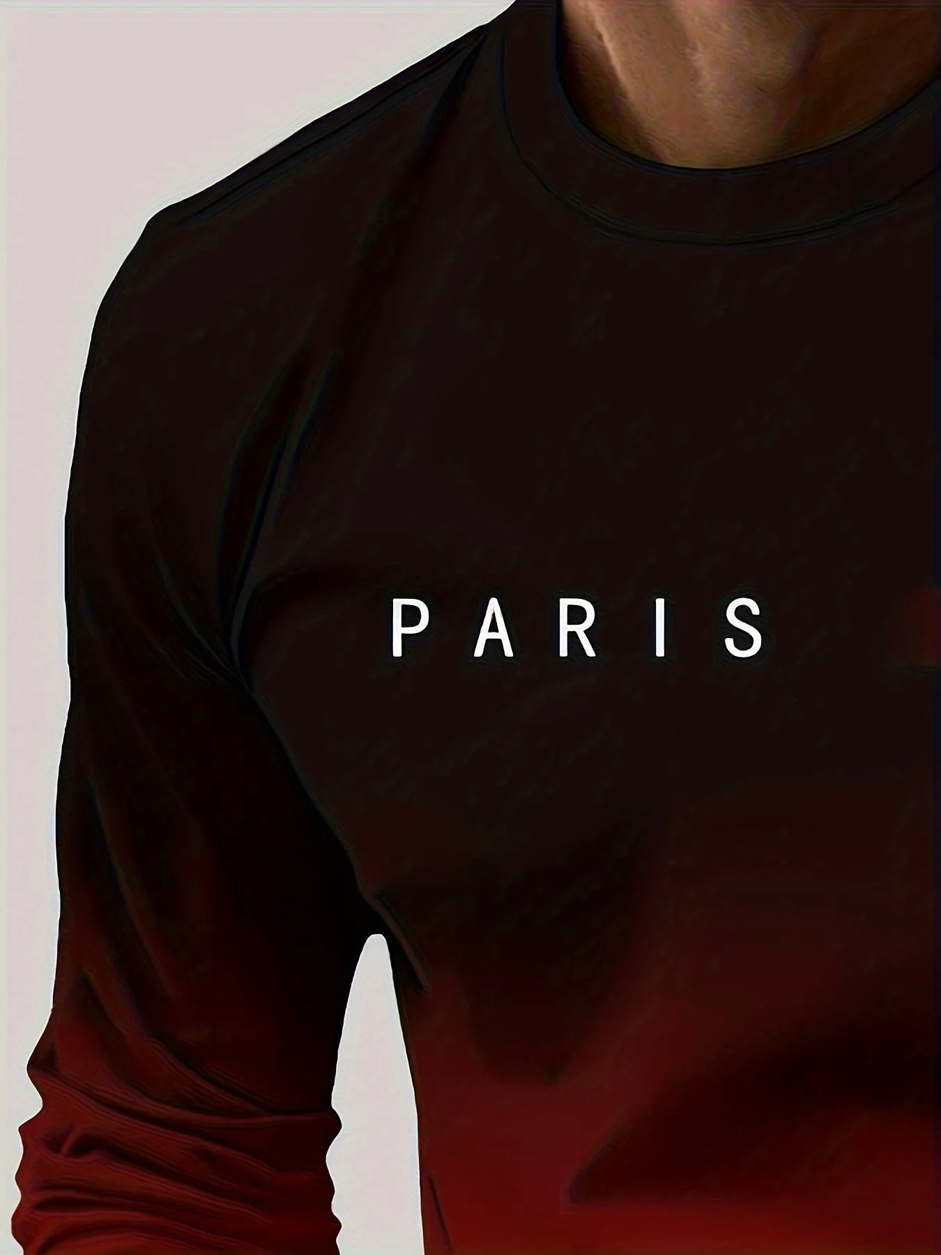 تي شيرت رجالي أساسي مطبوع بأكمام طويلة لعام 2026 للخريف والشتاء ملابس رياضية غير رسمية برقبة دائرية ملابس يومية مريحة