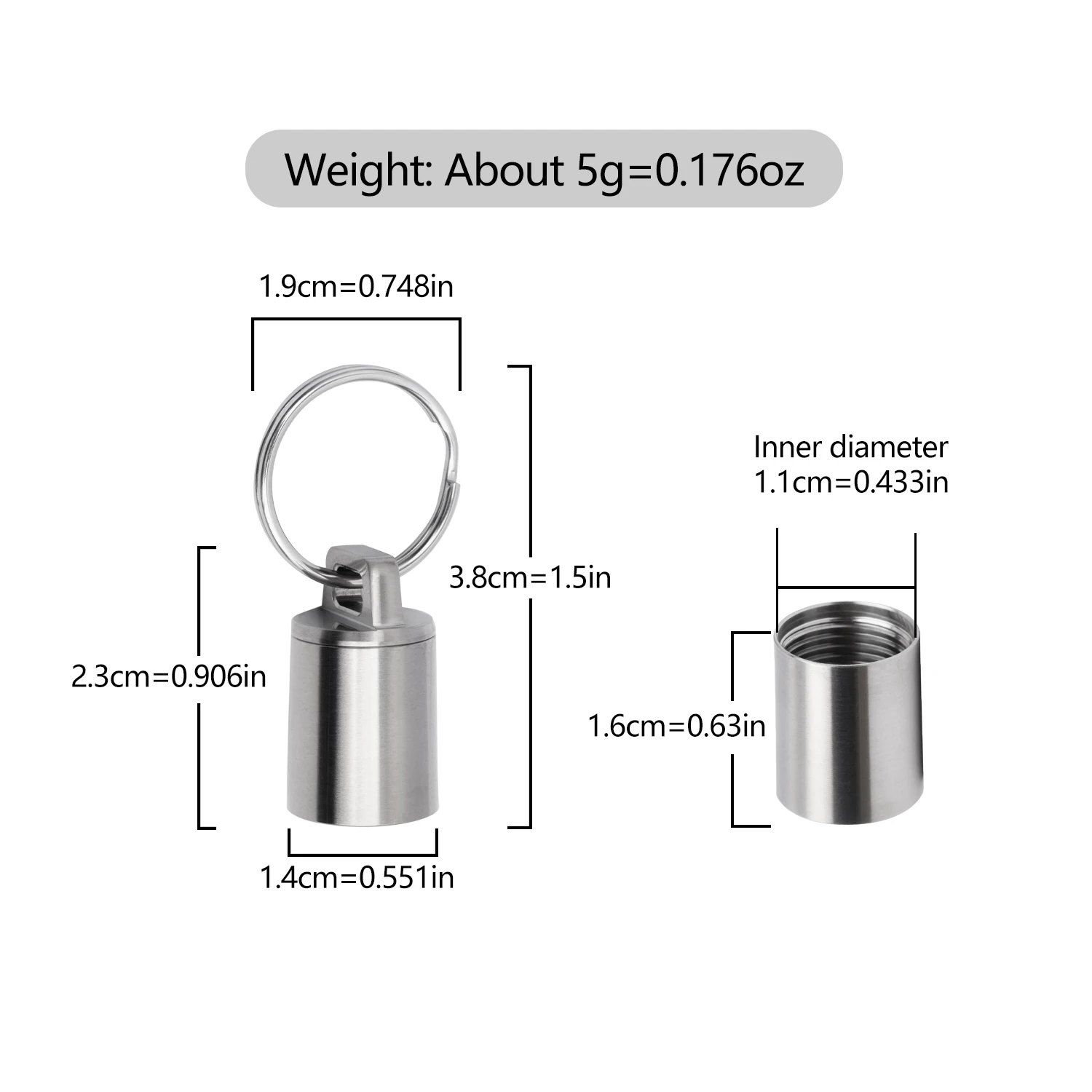 TIGLE Mini Titan Flasche Multifunktionale Aufbewahrungsbox Outdoor Schlüsselanhänger Anhänger Werkzeug EDC Mit Edelstahl Schlüsselanhänger