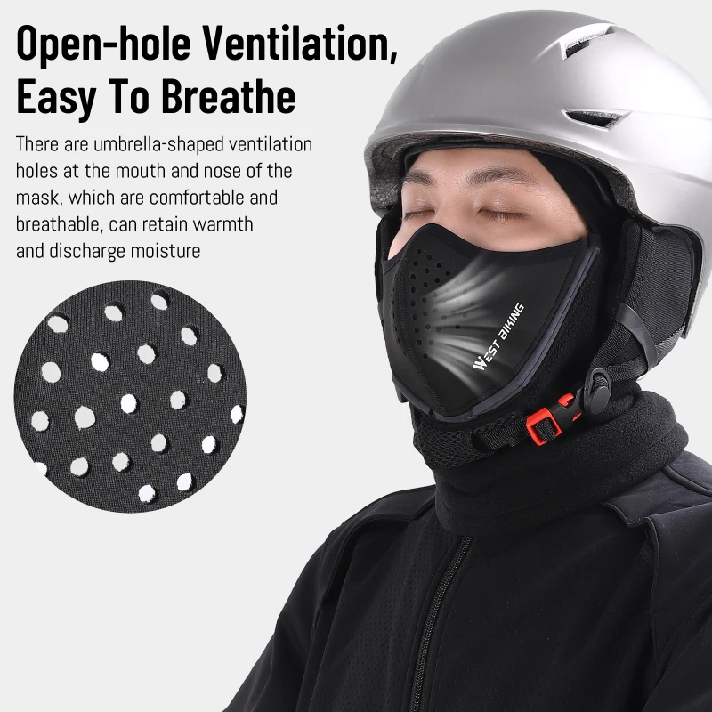 WEST BIKING Magnetic Winter Sport Balaclava Quick Open Close Breathable Bike Cycling Face Cover Ski Tactical Soldier Cap Hat