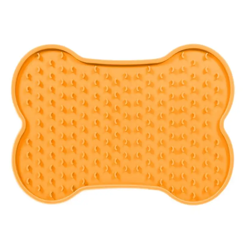 

Pet Supplies Cat Licking Pad Bone-shaped Slow Feeders Lick Mat Silicone Creative Slow Feed Lick Mat For Dogs & Cats Feeding Mat