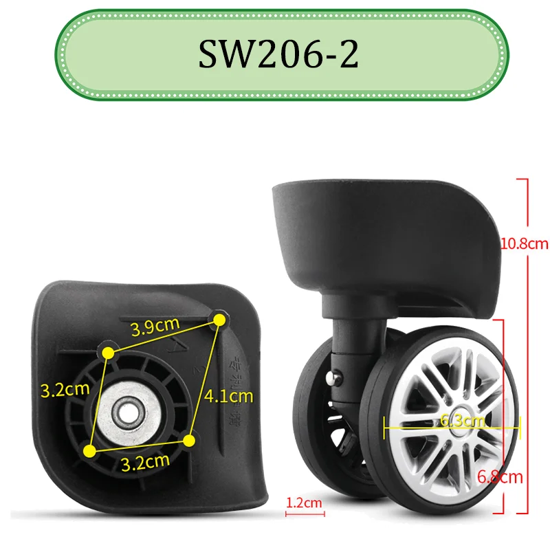 สําหรับ SW206 Universal Wheel เปลี่ยนกระเป๋าเดินทางด้วยอุปกรณ์เสริมทดแทนการดูดซับแรงกระแทกที่เงียบสงบทนต่อการสึกหรอ