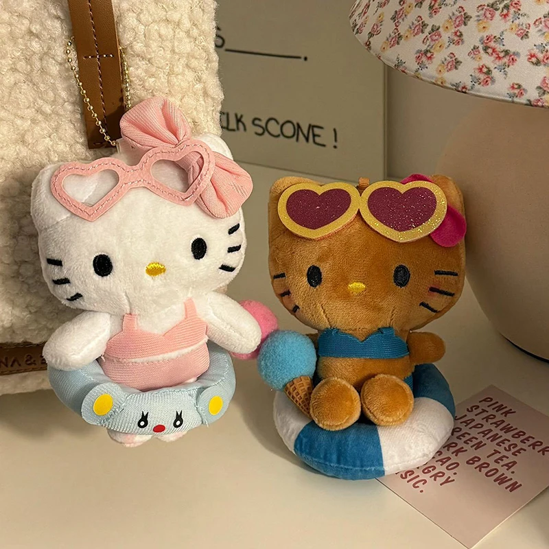 Sanrio Hello Kitty peluche bambola portachiavi ciondolo cartone animato Kt gatto peluche ripiene portachiavi accessori borsa regalo per ragazze giocattoli per bambini