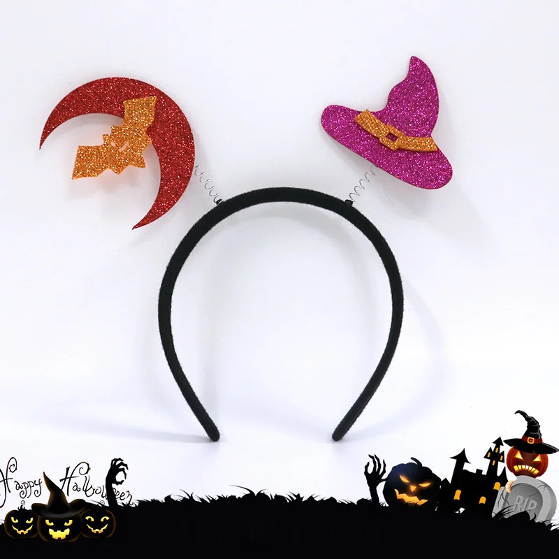 Halloween Decoration Hair Accessories Gothic Pumpkin Devil Horn Spider Hair Hoop Party Supplies Cartoon Headband Children\'s Gift