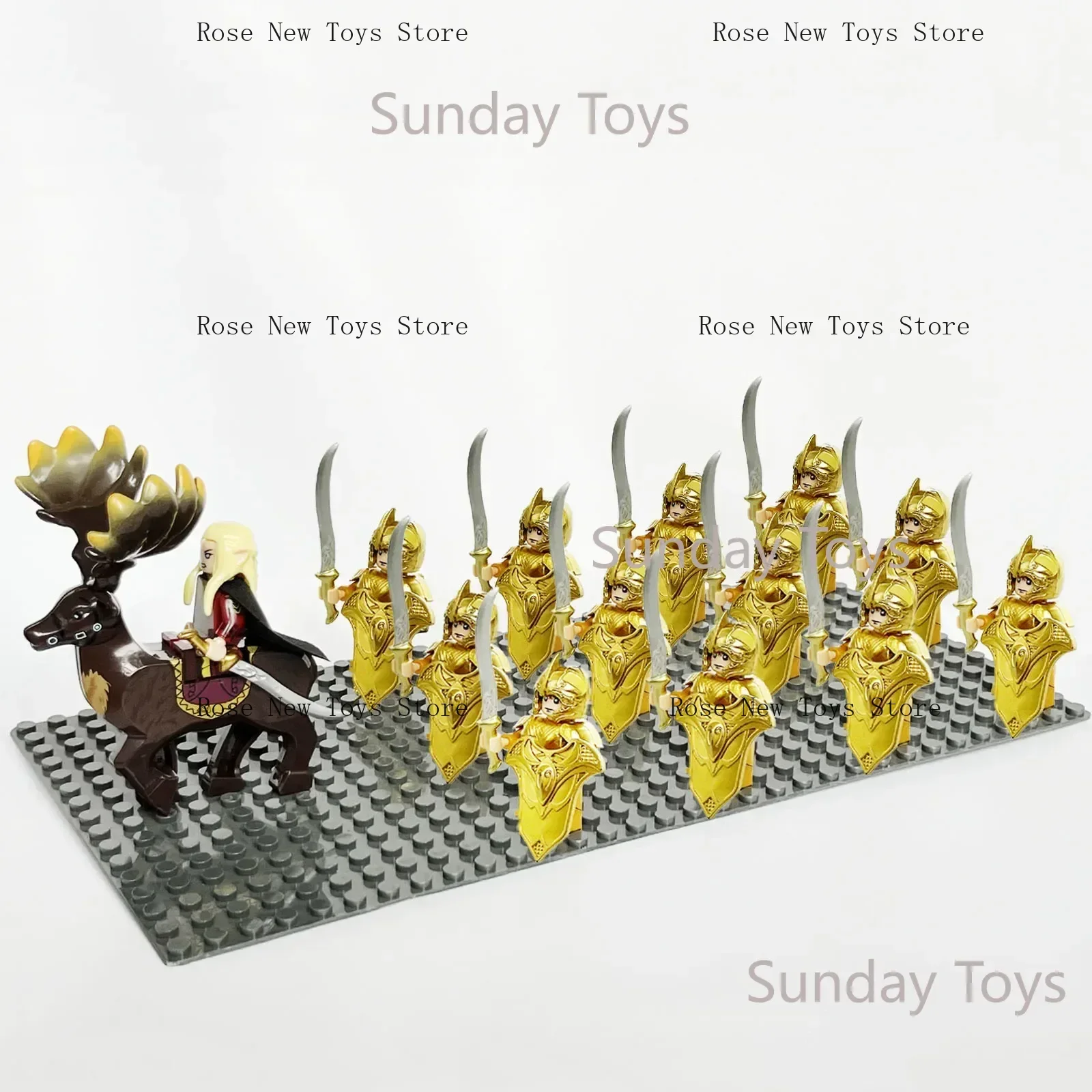 13pcs Castle Knight Rohan Azog Orcs Half-Beast Human Army Elf Guards Roman Solider Minifig Building Block Toys for Kids