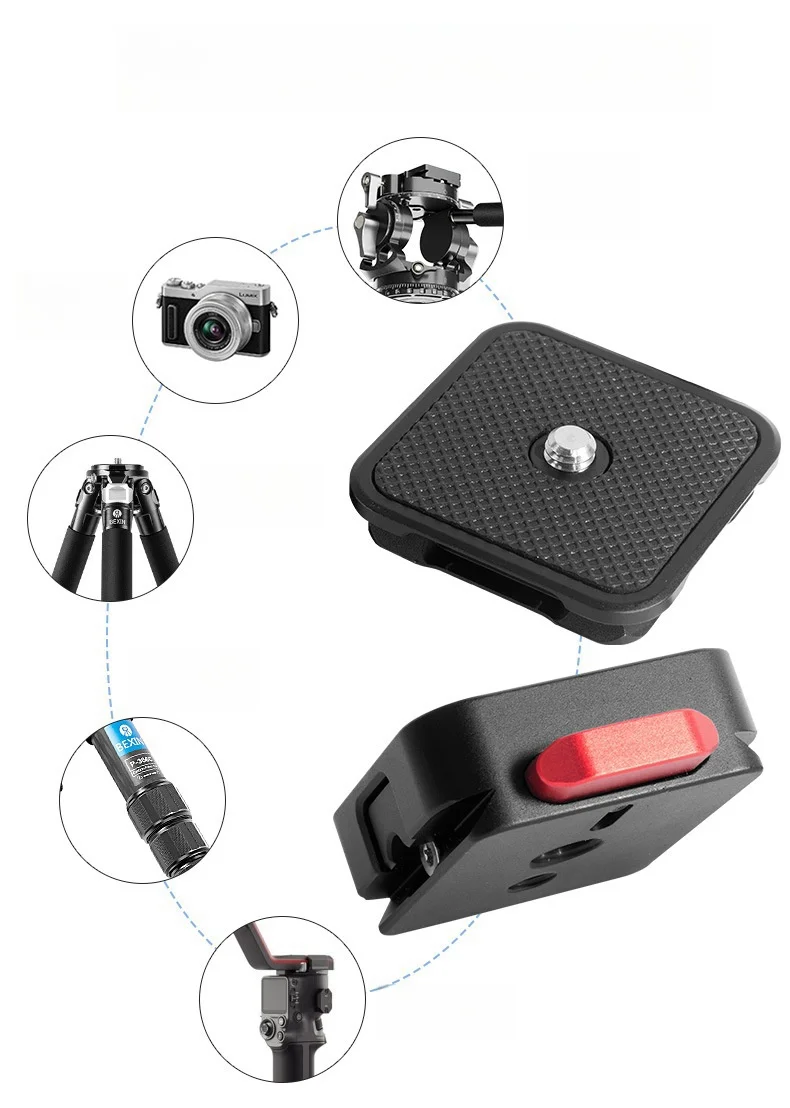 Universal DSLR Mirrorless Camera Stabilizer Gimbal Quick Release Plate Tripod Slider Clamp Base