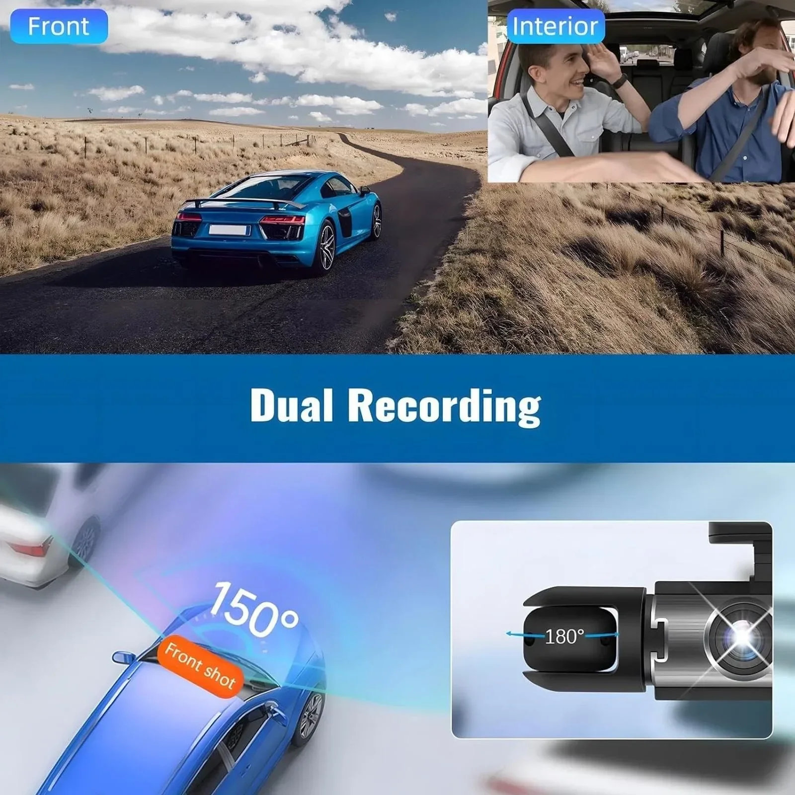 1080P HD Front and Rear Dash Cam for Car Driving Recorder with IR Night Vision G Sensor Three Point One Six Inch IPS Screen High Clarity Car DVR Camera for Vehicle Wide Angle Recording Night Vision Parking Monitor and Loop Recording Support view 6