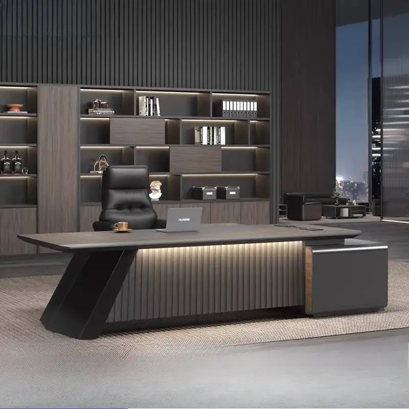 pz-Nordic Style Office Desk Decoration Unique Luxury Modern Computer Desks L Shape Storage Mesa Escritorio Work Station Table